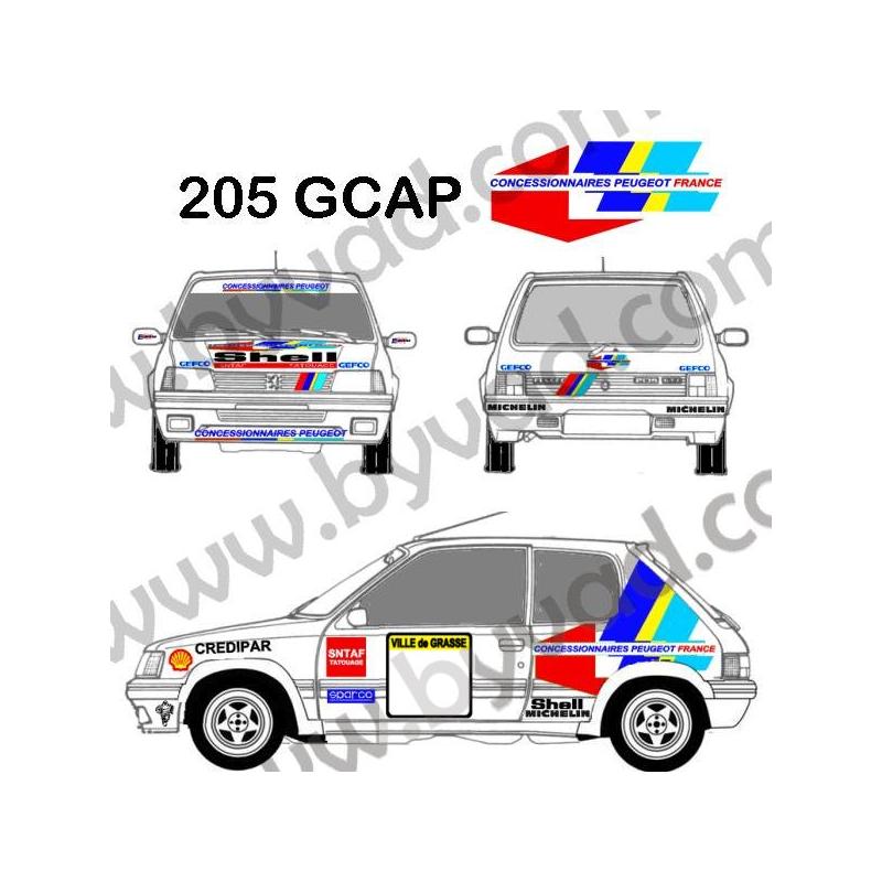 Kit déco Peugeot 205 GCAP 1991 KITS DECO PEUGEOT STICKERS PEUGEOT