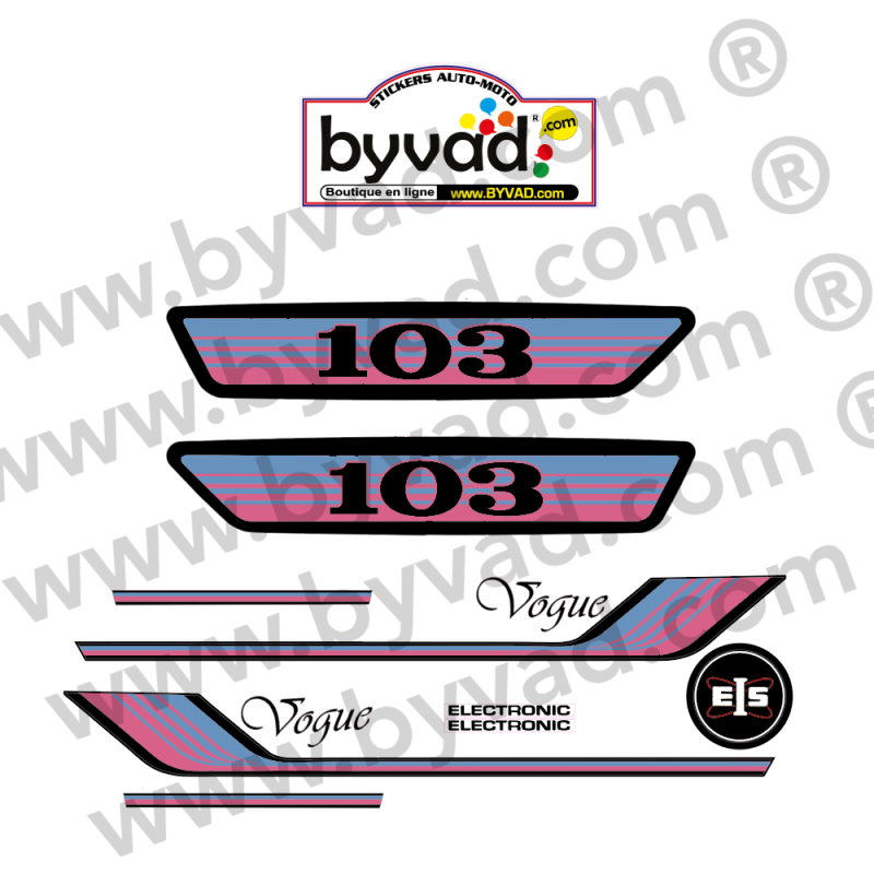 Kit déco Peugeot 103 Vogue Rose