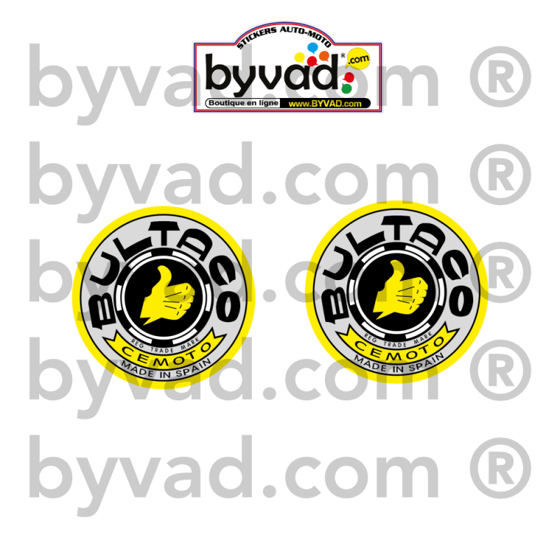 Deux stickers logo BULTACO