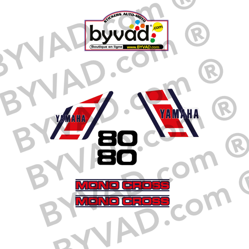 Kit Autocollants moto YAMAHA 80 YZ 1982