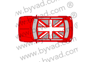 Sticker de toit union jack austin mini BLANC/GRIS