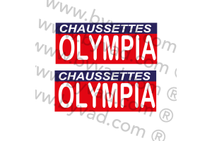 Deux autocollants Chaussettes OLYMPIA pour déco Moto DAKAR