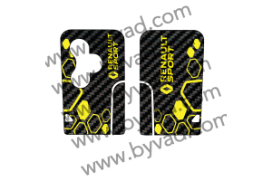 Sticker carte Renault 3 boutons carbone losanges