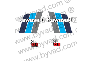 Kit stickers Kawasaki 125 KE réservoir rouge