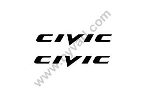 2 Stickers Civic 50 cm