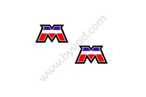2 Stickers tricolores "M"