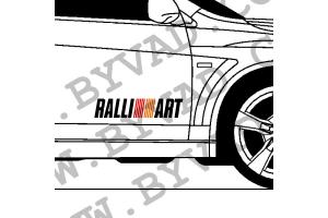 2 stickers Ralliart Mitsubishi 80 CM