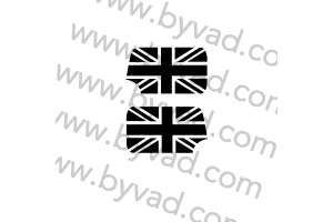 Autocollants de rétro drapeau anglais Monochrome