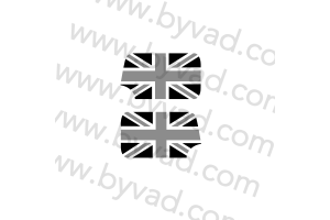 Autocollants de rétro drapeau anglais Gris et Noir