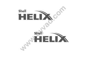 2 stickers SHELL HELIX Monochrone