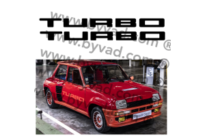 2 Autocollants de porte "TURBO" pour Renault 5 Turbo 1