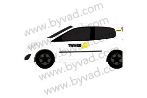Deux autocollants Twingo R1 bicolore