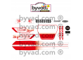 Kit autocollants Peugeot 103 SP Phase 3 Blanc et Rouge